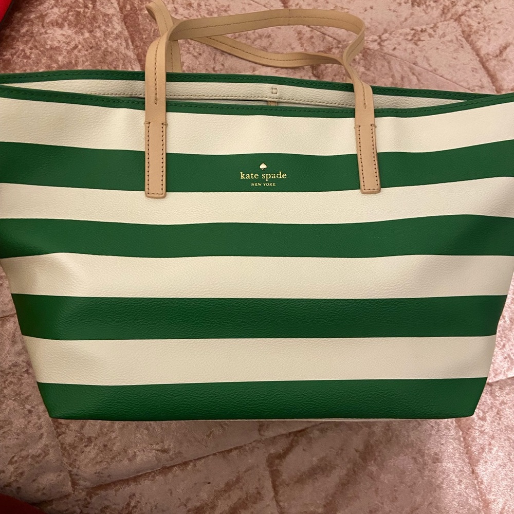 Kate Spade Striped Green Tote